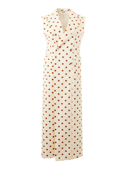 Polka Dots Sleeveless Long Dress