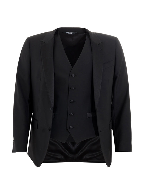 Three Piece Smoking Black Suit