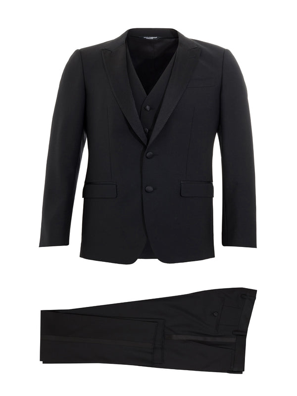 Three Piece Smoking Black Suit