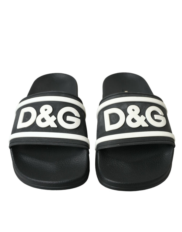 Black Rubber Beachwear Slippers Sandals Shoes