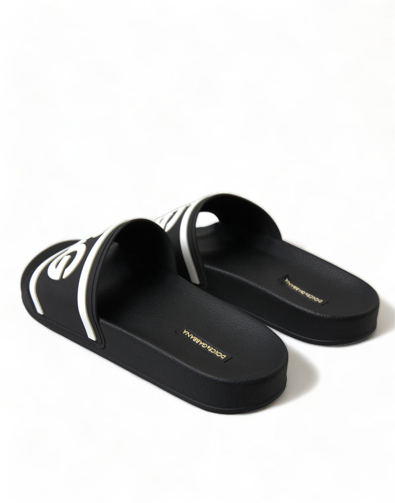 Black Rubber Sandals Slippers Beachwear Men Shoes