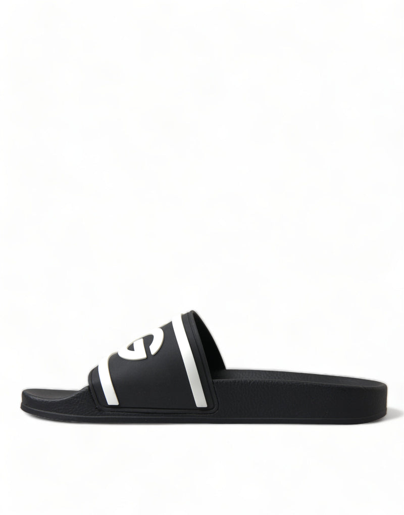 Black Rubber Sandals Slippers Beachwear Men Shoes