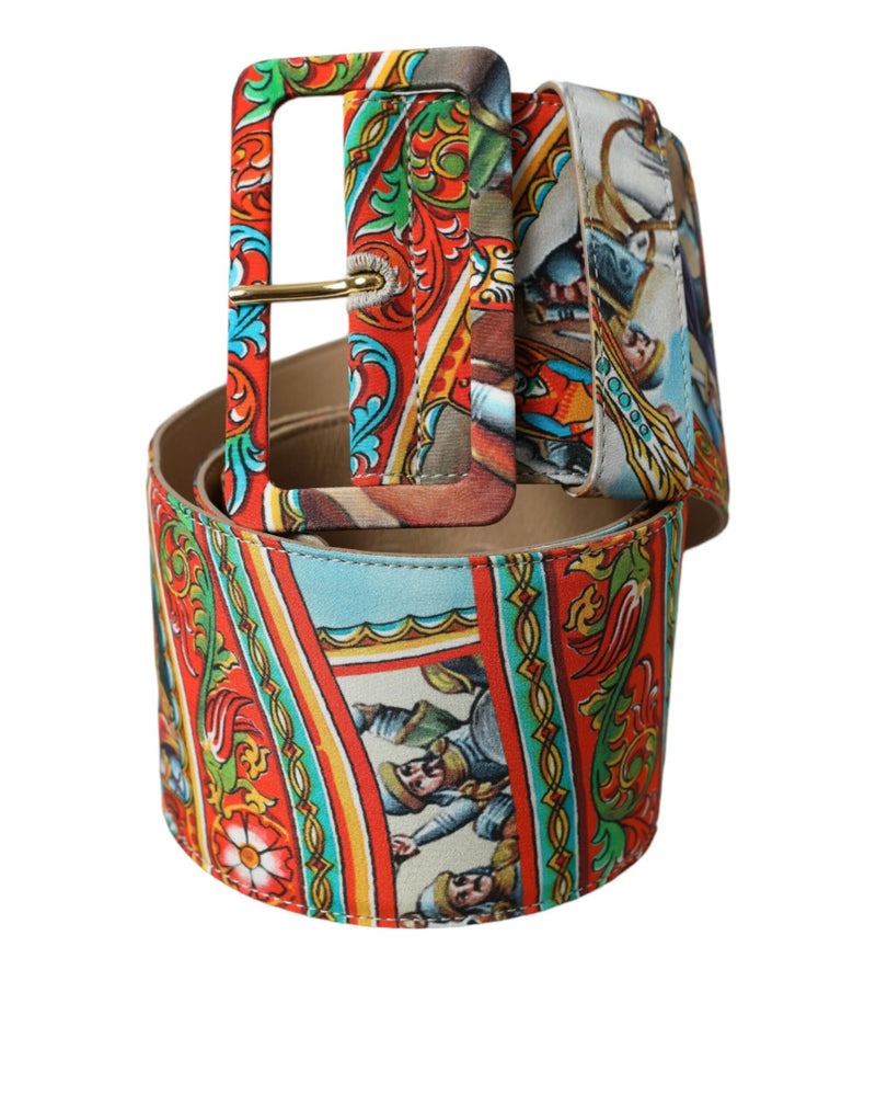 Multicolor Carretto Fabric Wide Waist Belt