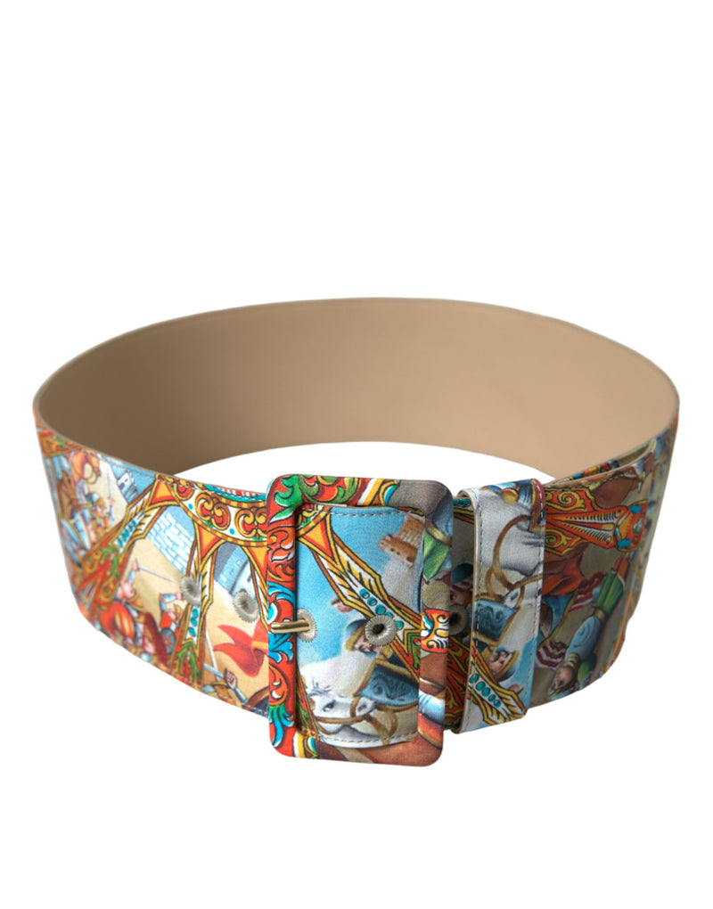 Multicolor Carretto Fabric Wide Waist Belt