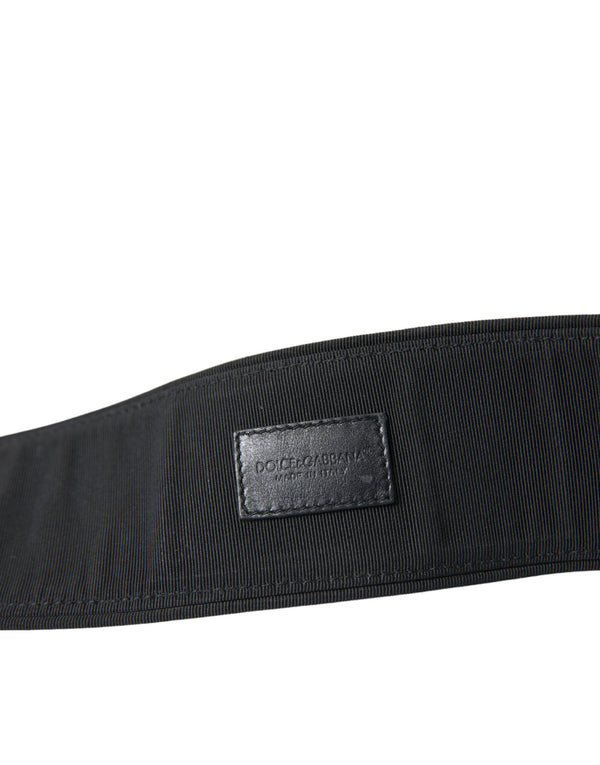 Black Suede Leather Wide Waist Belt