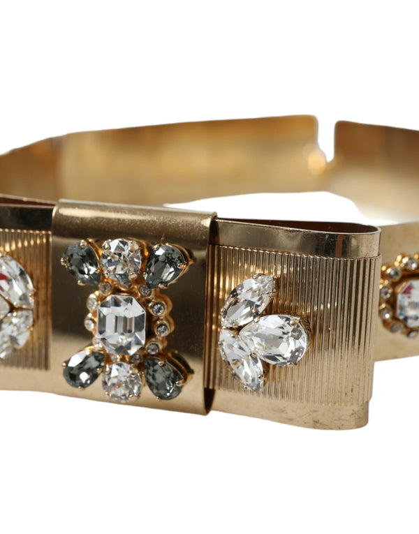 Gold Tone Brass Crystal Embellished Belt