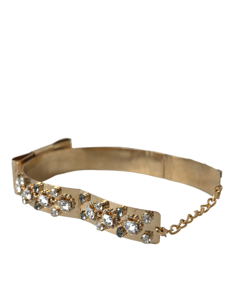 Gold Tone Brass Crystal Embellished Belt