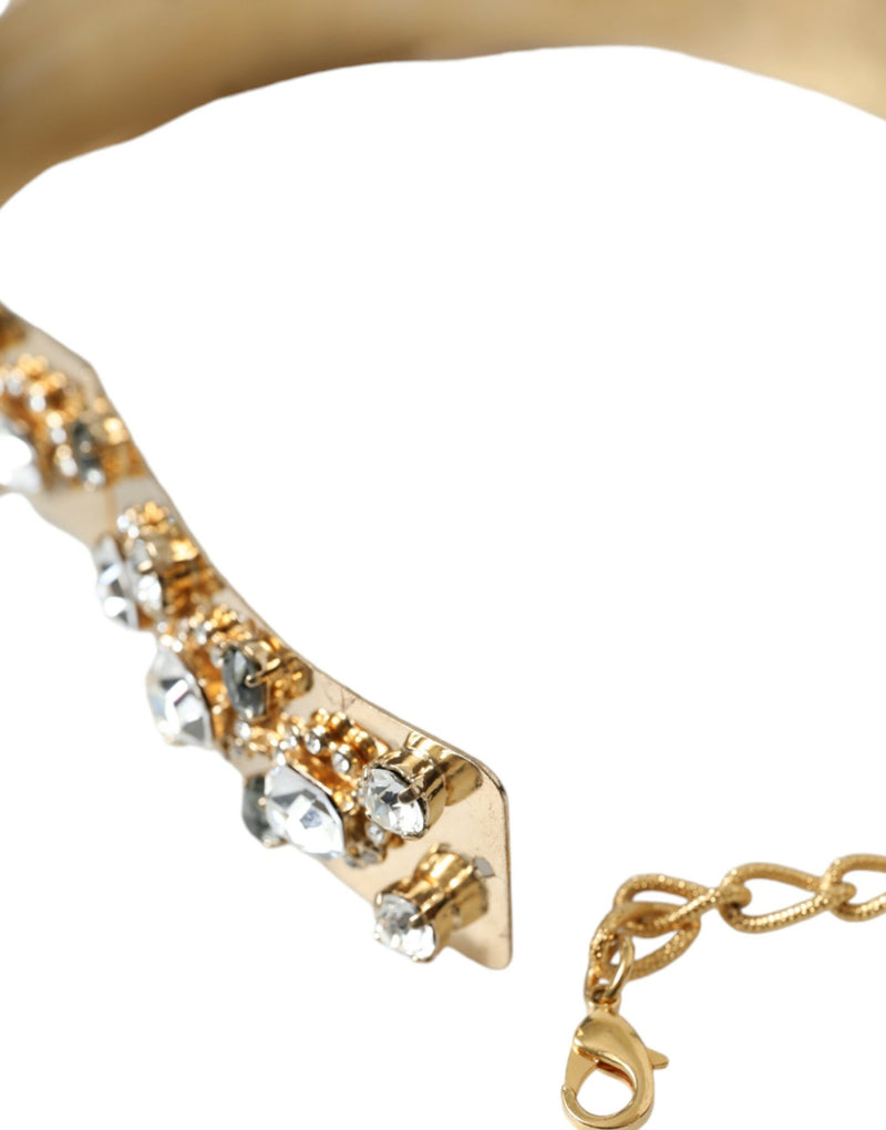 Gold Tone Brass Crystal Embellished Belt