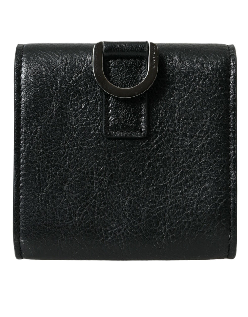 Black Lamb Leather Logo Card Holder Chain Strap Bags