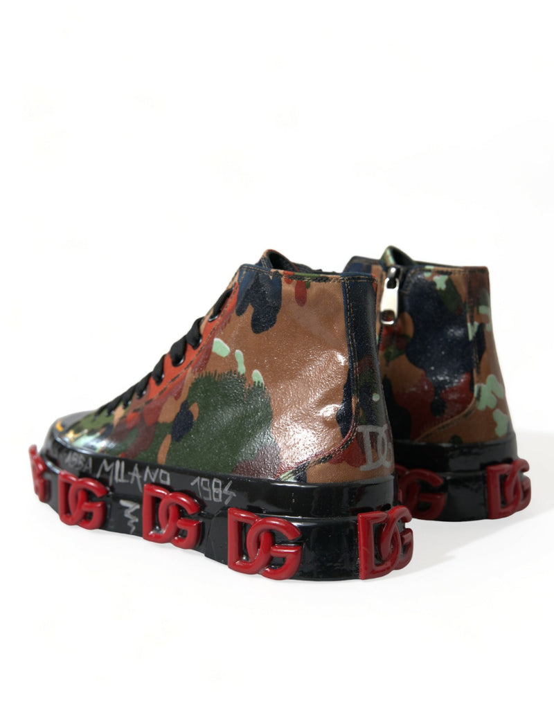 Multicolor Camouflage High Top Sneakers Shoes