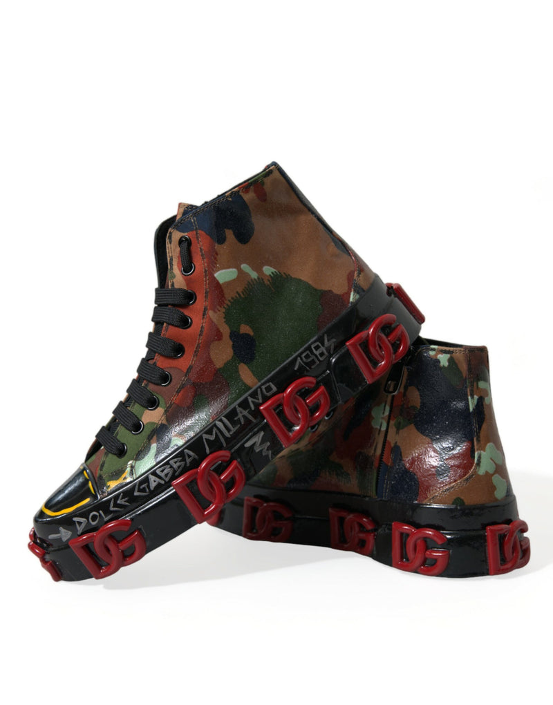 Multicolor Camouflage High Top Sneakers Shoes