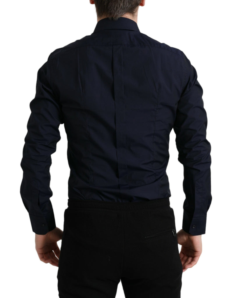 Navy Blue Slim Fit Formal GOLD Dress Shirt