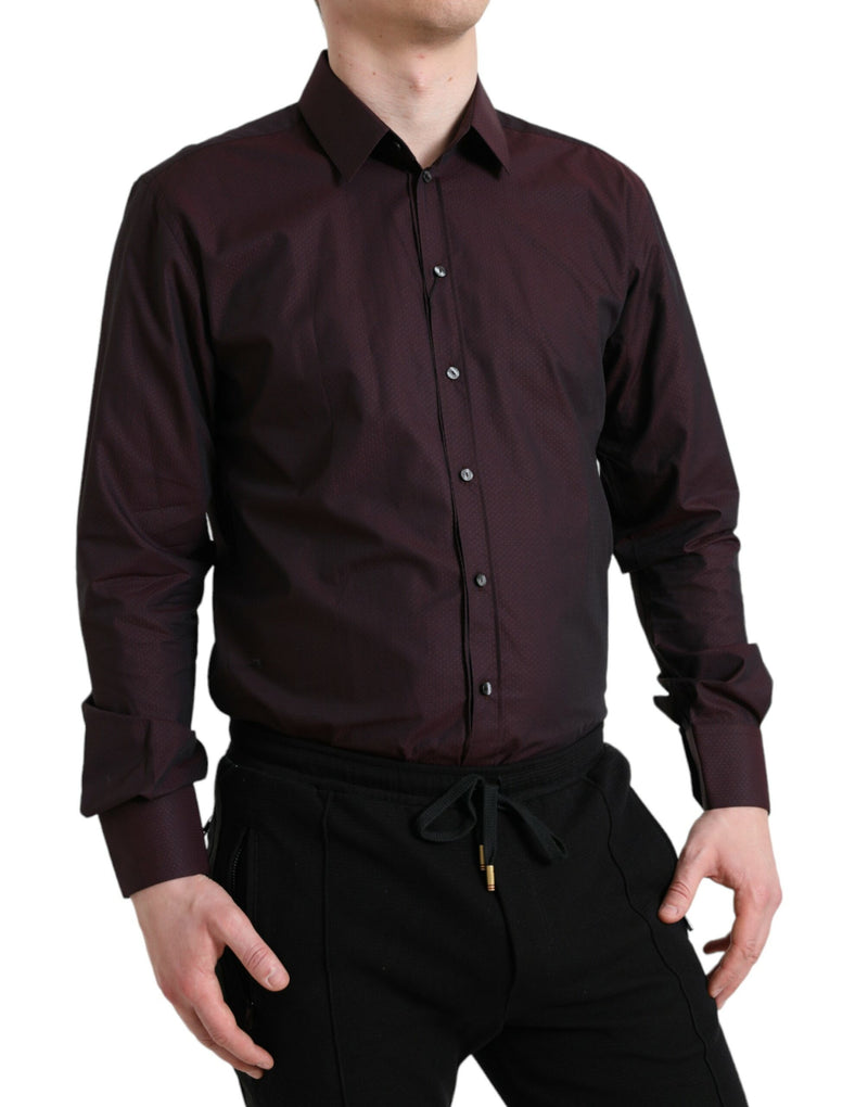 Maroon Jacquard Formal Dress MARTINI Shirt