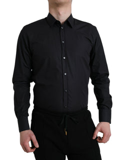 Navy Blue Cotton Collared Formal Dress Shirt