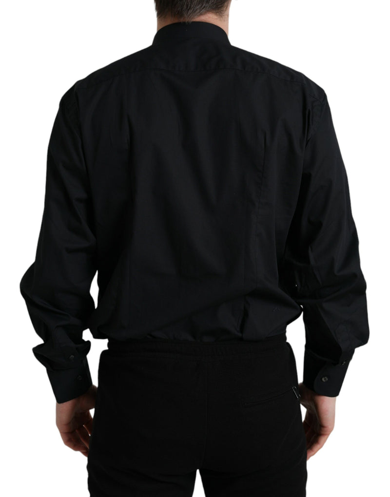 Black Cotton Collared Formal Dress Shirt