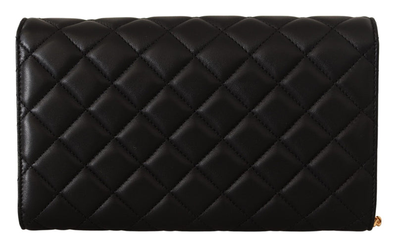 Black Nappa Leather Medusa Evening Bag