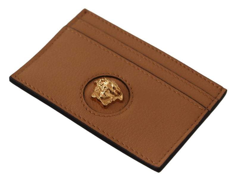 Brown Calf Leather Card Holder Wallet