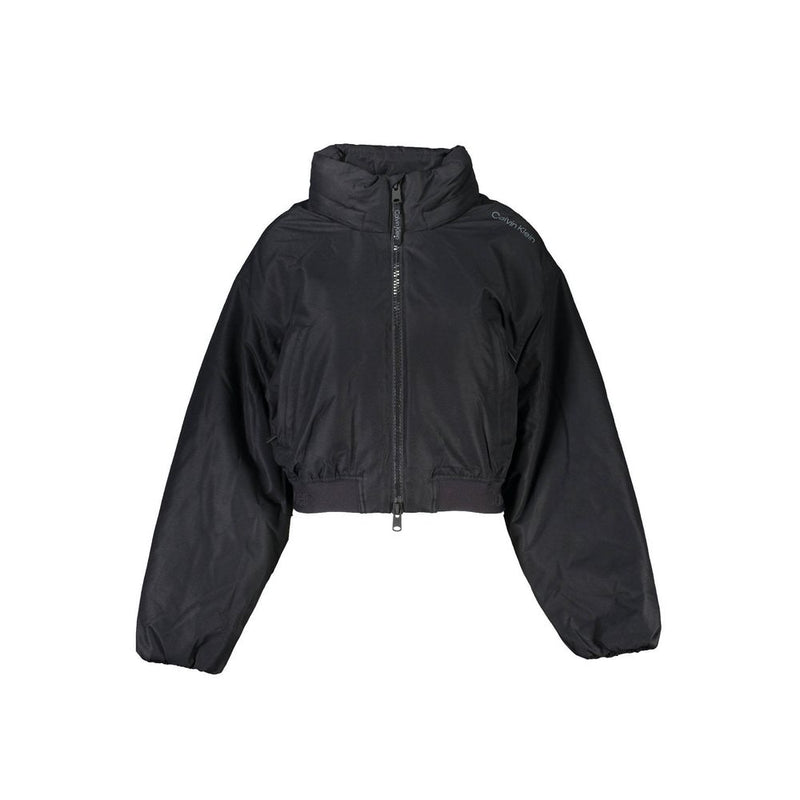 Black Polyester Jackets & Coat