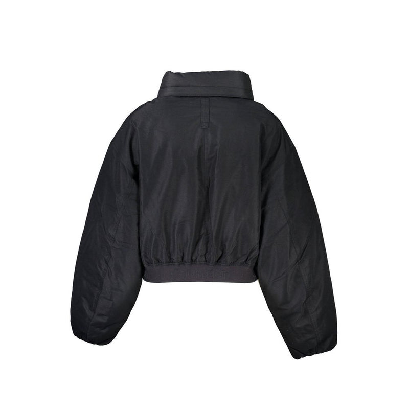 Black Polyester Jackets & Coat