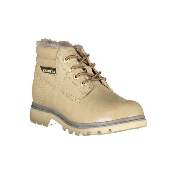 Beige Polyester Boot