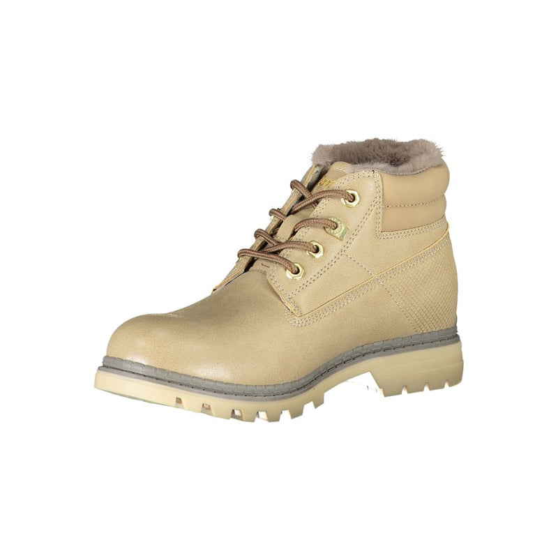 Beige Polyester Boot