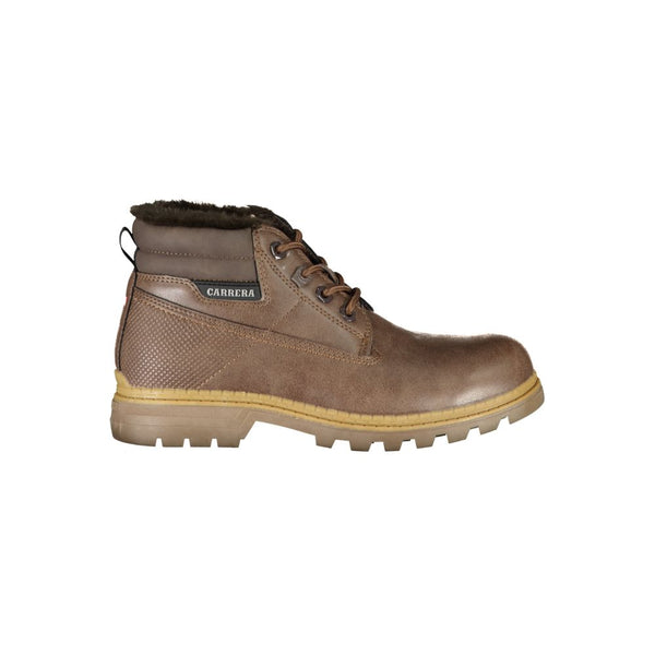 Brown Polyester Boot