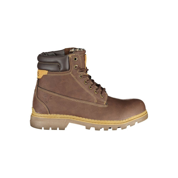 Brown Polyester Boot
