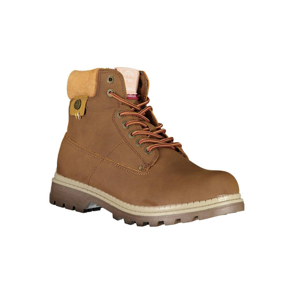 Brown Polyester Boot