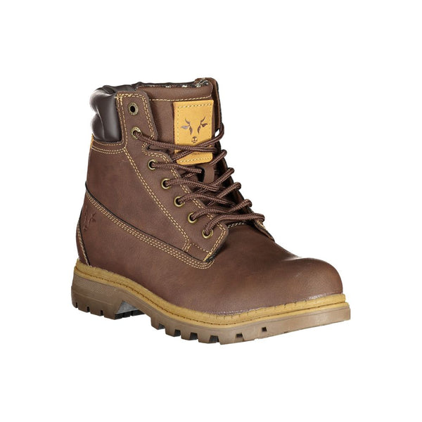 Brown Polyester Boot