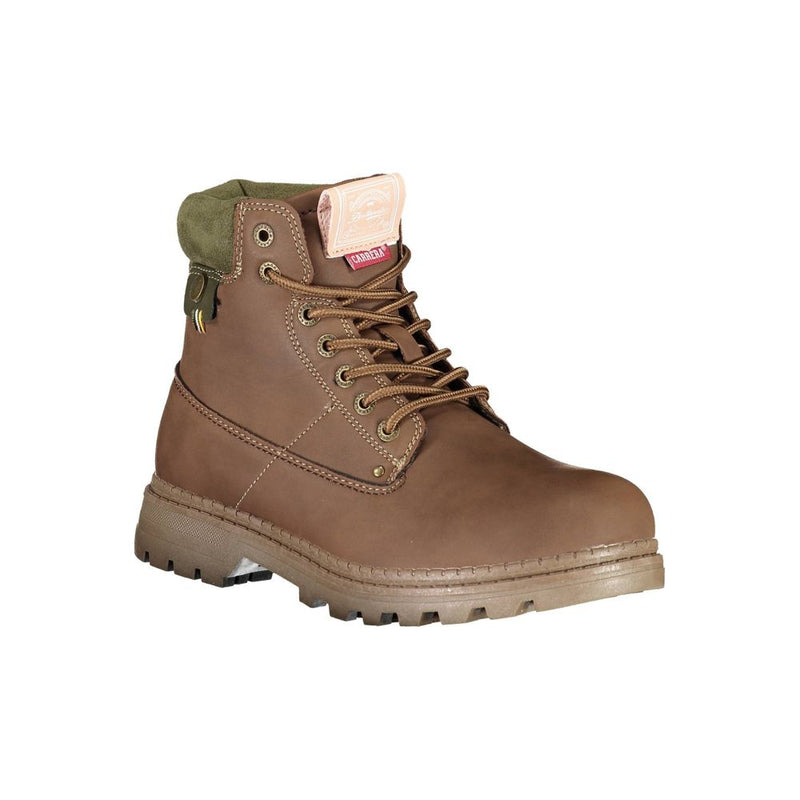 Brown Polyester Boot