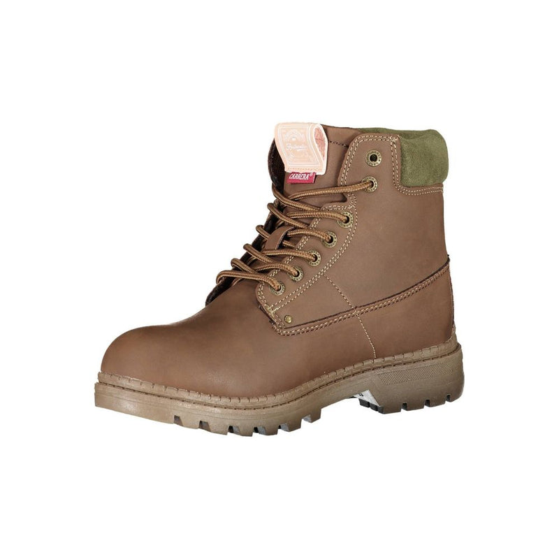 Brown Polyester Boot