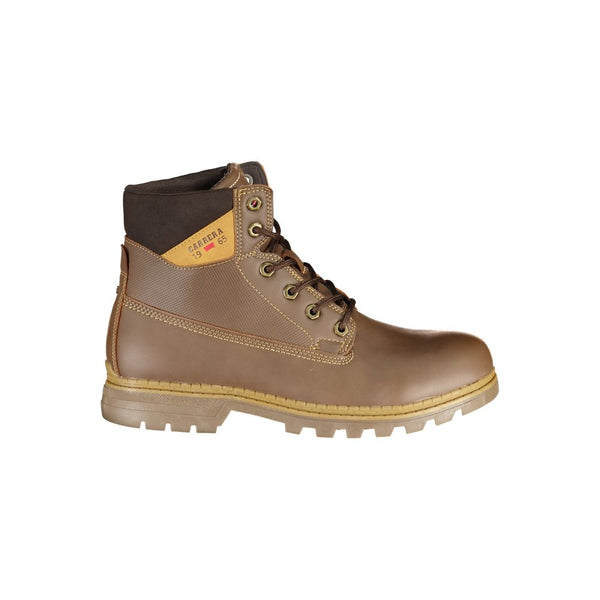 Brown Polyester Boot