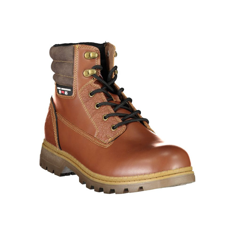 Brown Polyester Boot