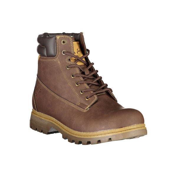 Brown Polyester Boot