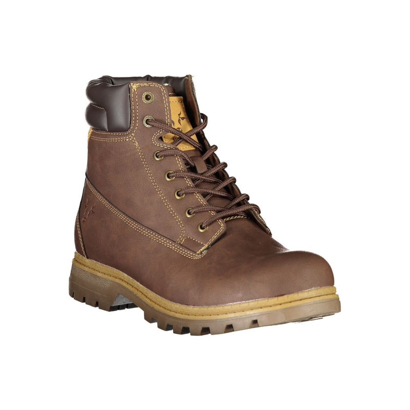 Brown Polyester Boot