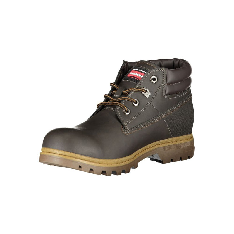 Brown Polyester Boot