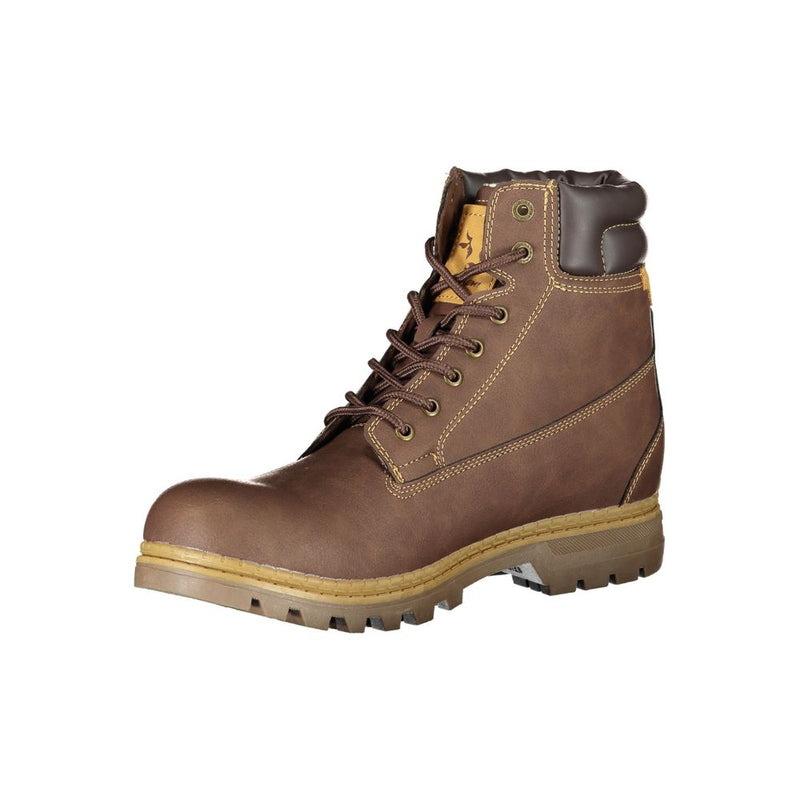 Brown Polyester Boot