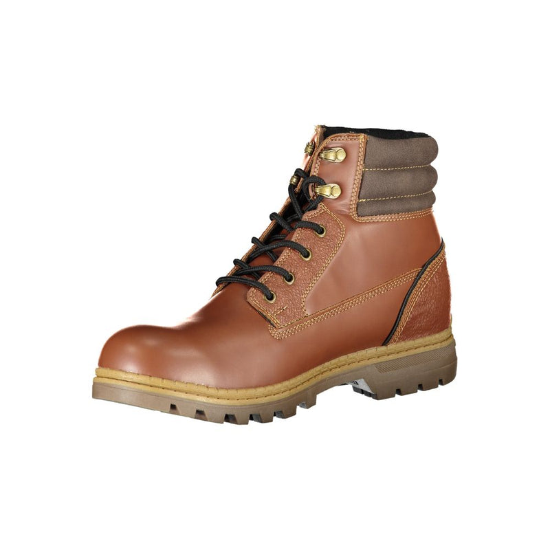 Brown Polyester Boot