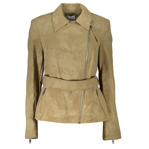 Beige Polyethylene Jackets & Coat