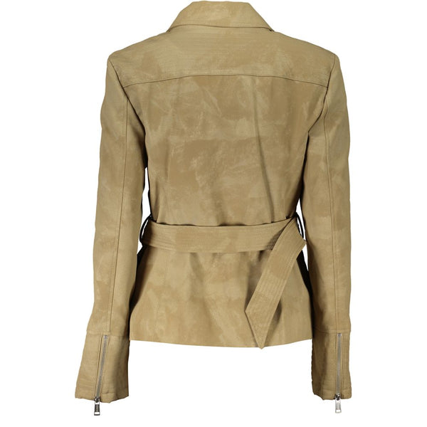 Beige Polyethylene Jackets & Coat