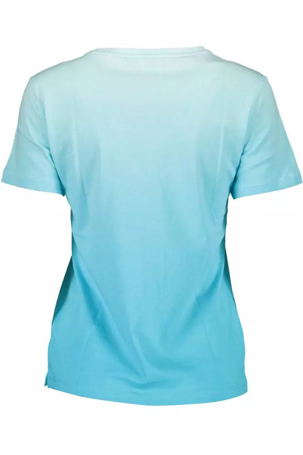 Light Blue Cotton Tops & T-Shirt