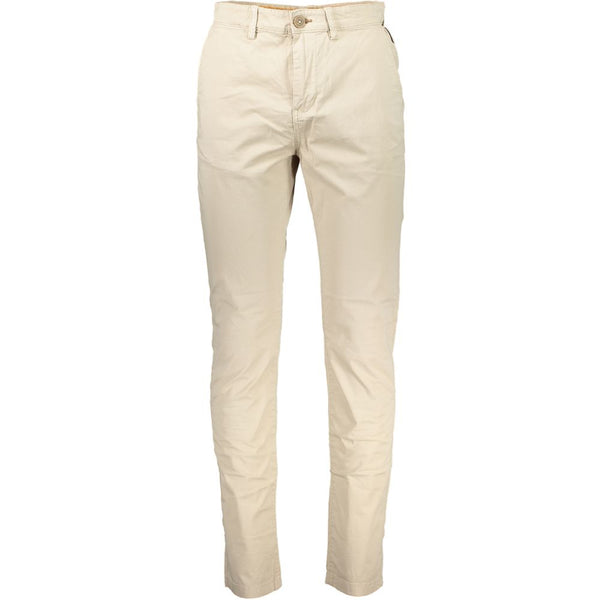 Beige Cotton Jeans & Pant