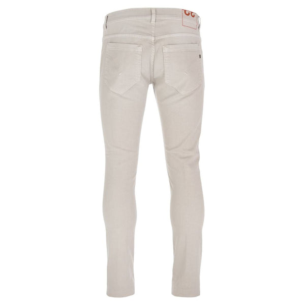 Beige Cotton Jeans & Pant