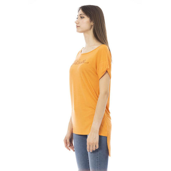 Orange Cotton Tops & T-Shirt