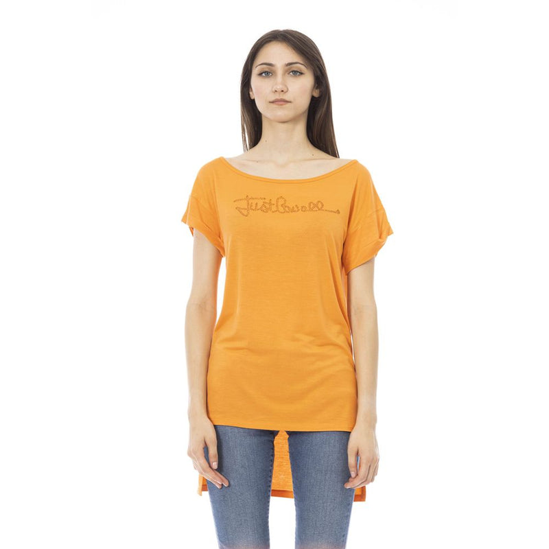 Orange Cotton Tops & T-Shirt