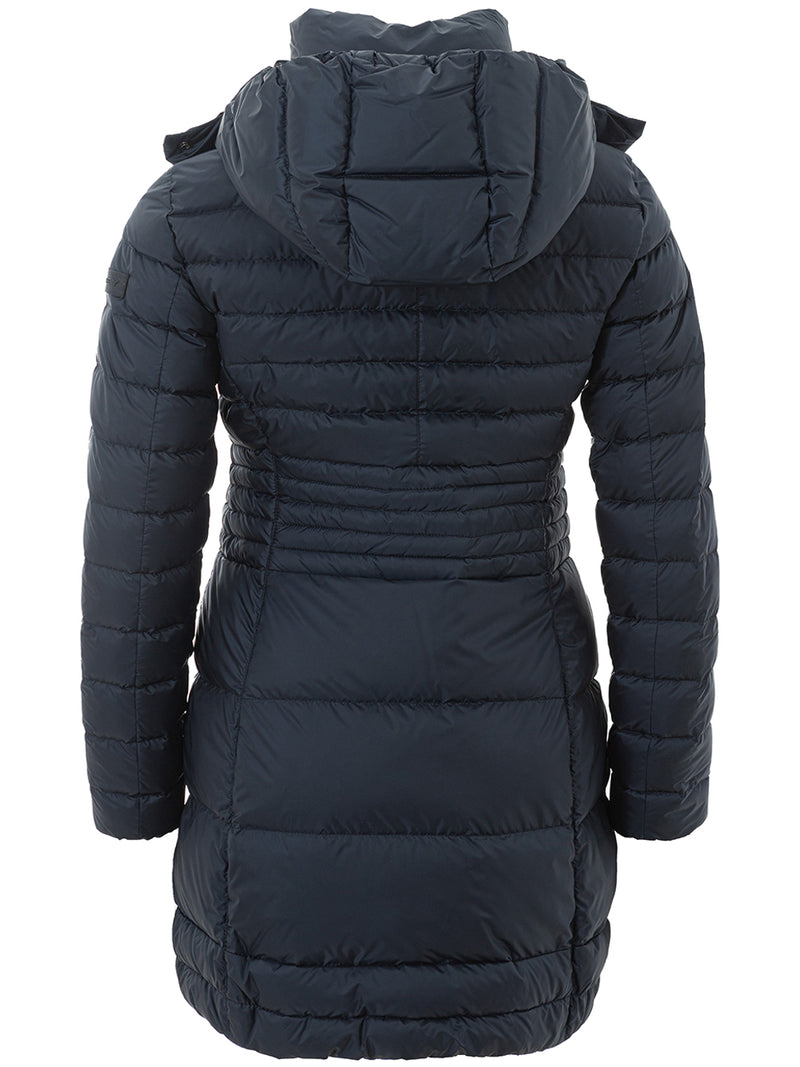 Blue Quilted Jacket with Hood