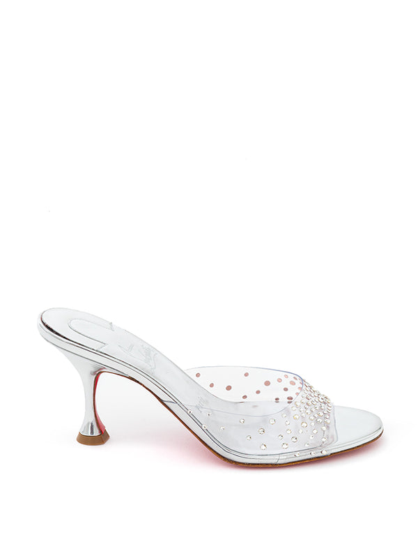 PVC Mules With Crystal Decoration