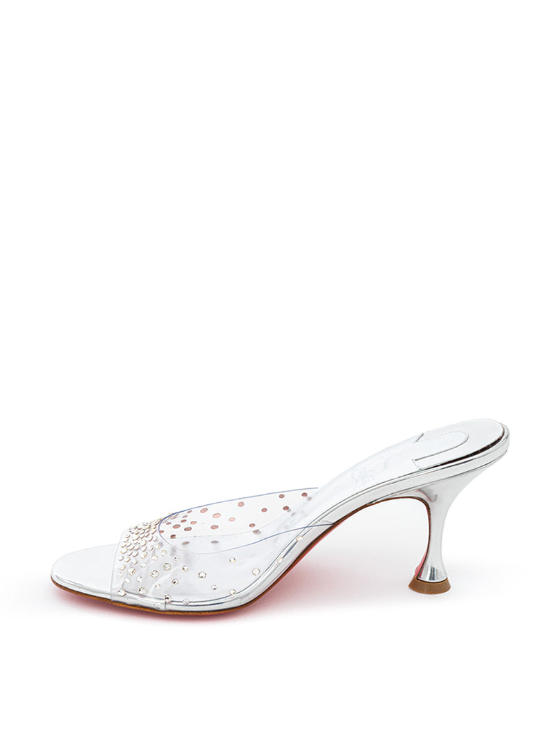 PVC Mules With Crystal Decoration