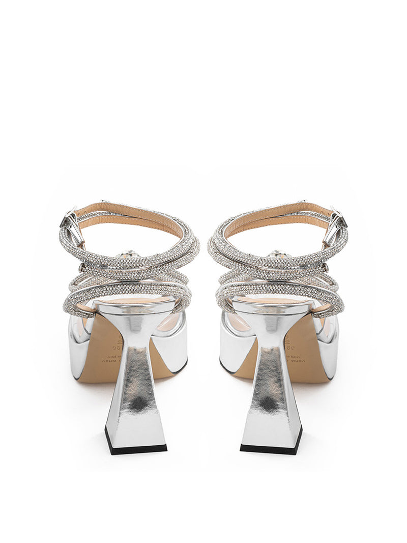 Double Bow PVC Platform Sandals