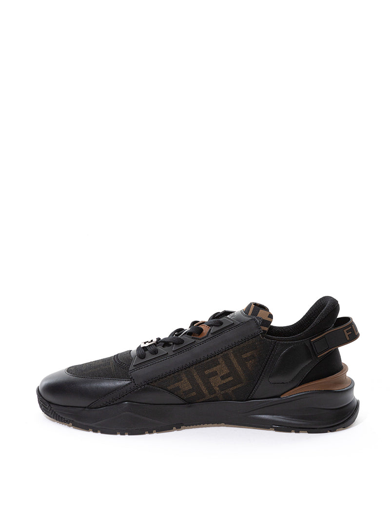 Brown/Black Flow Leather Logo Sneakers